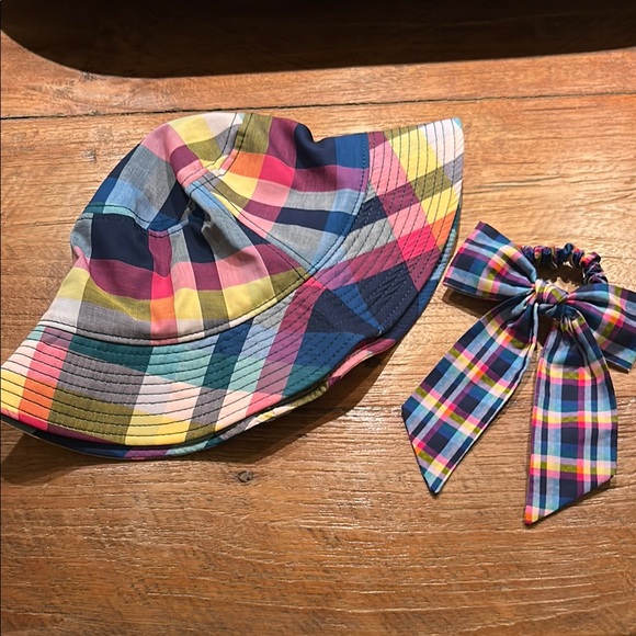 J. Crew Plaid Midi Dress with matching Bucket Hat and Hair tie - Picture 9 of 11